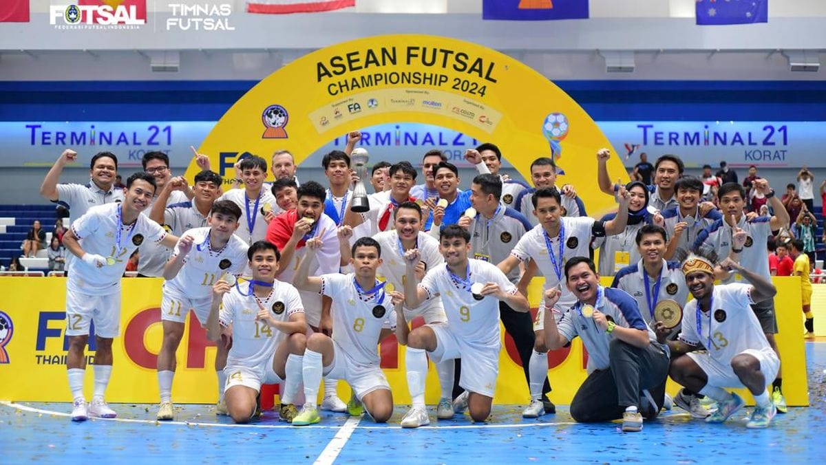 Timnas Futsal Indonesia Juara Piala AFF Futsal 2024. (Foto: CNN Indonesia)