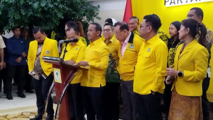 Ketum Partai Golkar, Bahlil Lahadalia Rilis Kepengurusan Golkar Baru. (Foto: Kurniawan Fadilah/Detik.com).