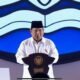 Prabowo saat memberikan sambutan di puncak Hari Guru Nasional 2024. (YouTube Kemendikdasmen)