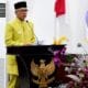 Pj. Gubernur Gorontalo, Rudy Salahuddin, memberikan sambutan pada rapat paripurna DPRD dalam rangka peringatan HUT ke-24 Provinsi Gorontalo, Kamis (5/12/2024). ( Foto : Haris)