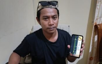 Wartawan RTV Gorontalo, Ridha Yansa yang menjadi korban intimidasi oleh oknum polisi saat meliput demonstrasi. [foto:ist]