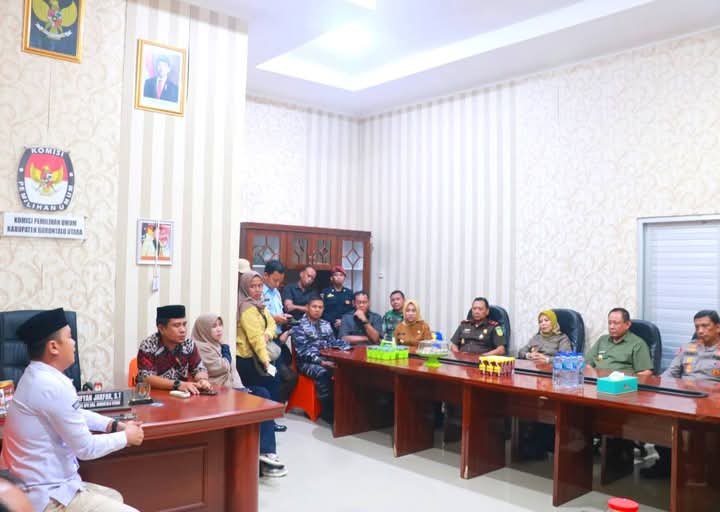 KPU Gorontalo Utara Terima Kunjungan Gubernur dan Forkopimda, Bahas Kesiapan PSU. (Foto: Humas KPU)