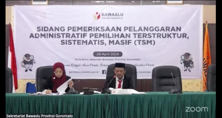 Bawaslu Nyatakan Laporan TSM Roni-Ramdhan Memenuhi Syarat. (Foto: Tangkapan Layar Live YouTube)