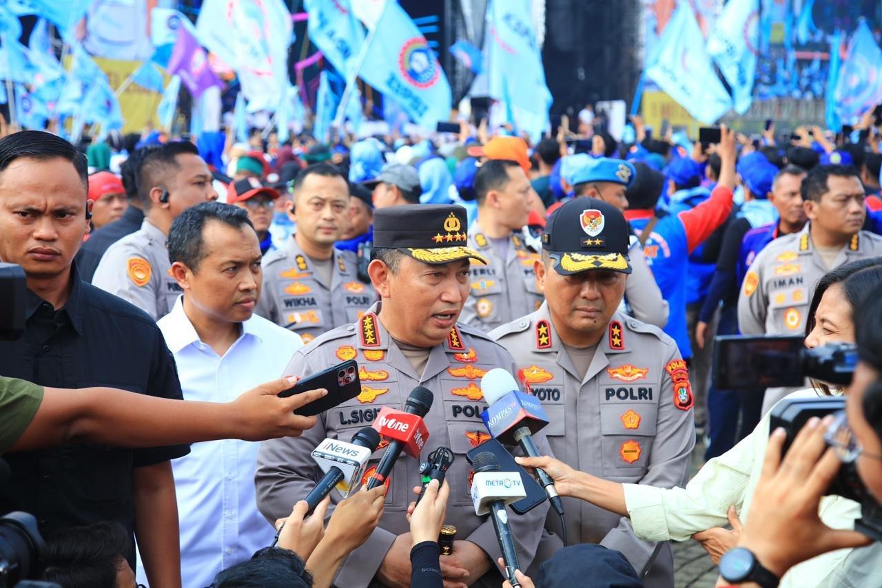May Day di Monas, Kapolri Perintahkan Pengawalan Hingga Selesai Kegiatan. (Foto: Humas Polri)