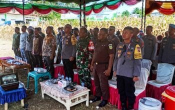 Danramil 1314-01/Kwandang Hadiri Panen Raya Jagung, Perkuat Swasembada Pangan di Gorut. (Foto: Gotimes)