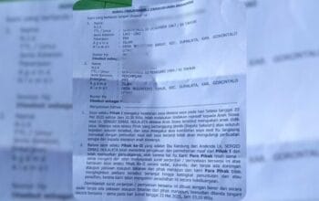 Surat perjanjian/persetujuan bersama atara kepala sekolah dan ibu siswa. (Foto: Ist)