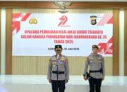Wakapolda Gorontalo Pimpin Upacara Pemuliaan Tribrata Jelang Hari Bhayangkara ke-79. (Foto: Humas Polda Gorontalo)