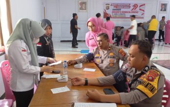 Demi Kemanusiaan, Polres Pohuwato Gelar Donor Darah Jelang Hari Bhayangkara ke-79. (Foto: Humas Polres Pohuwato)