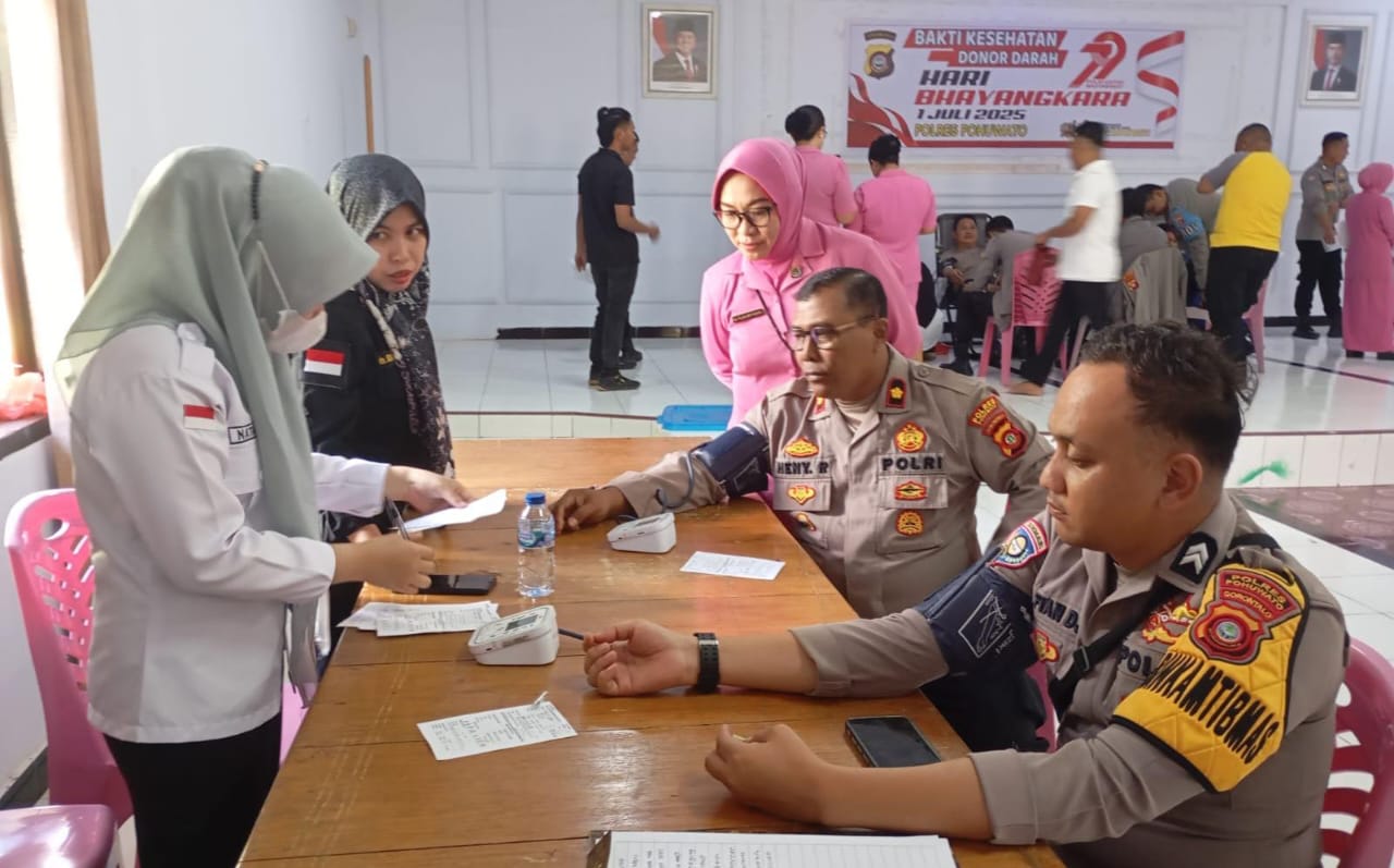 Demi Kemanusiaan, Polres Pohuwato Gelar Donor Darah Jelang Hari Bhayangkara ke-79. (Foto: Humas Polres Pohuwato)