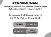 RSUD ZUS Tutup Layanan Poli Rawat Jalan pada 27 Juni karena Libur Nasional 1 Muharam