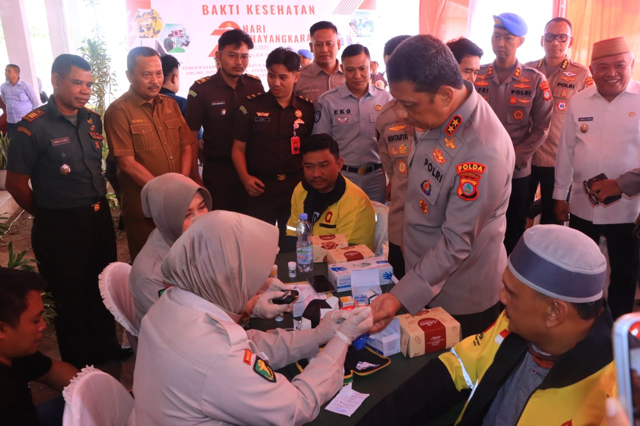 Polda Gorontalo Gelar Bakti Kesehatan Gratis Sambut Hari Bhayangkara ke-79. (Foto: Humas Polda Gorontalo)