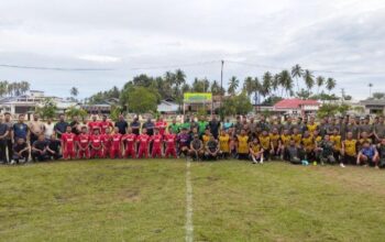 Pererat Sinergitas, Kodim 1313 dan Polres Pohuwato Gelar Laga Sepak Bola Persahabatan. (Foto: Humas Polres Pohuwato)
