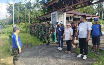 Apel sebelum melakukan pembersihan dan perbaikan TMP Santiago Tahuna, Rabu (30/07/2025). (Foto: AM. Budiman)