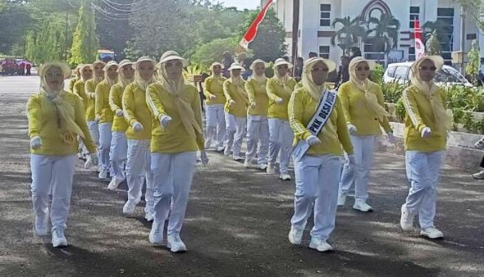 PKK Desa Posso Ikut Meriahkan Lomba Gerak Jalan Tingkat Kabupaten Gorontalo Utara 2025