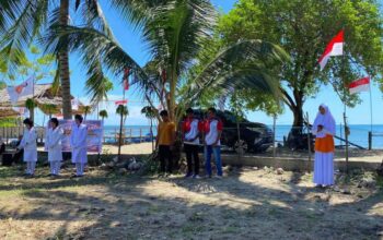 PKS Gorontalo Utara Peringati HUT ke-80 RI di Pantai Monano. (Foto: DPD PKS Gorut)