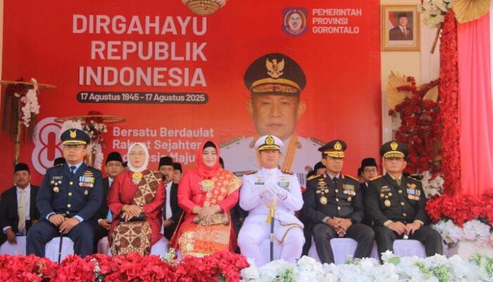 Wakapolda Gorontalo Hadiri Upacara HUT ke-80 RI di Rumah Jabatan Gubernur