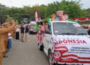 TK Mawar Bualemo Ikut Meriahkan Karnaval Kendaraan Hias Tingkat Kabupaten Gorontalo Utara. (Foto: GoTimes/Febri)