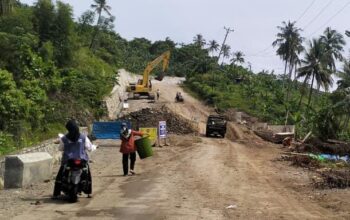 Lokasi proyek jalan nasional yang dikeluhkan pengguna jalan. (Foto: GoTimes/Febri)