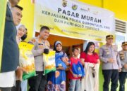 Sinergi Polda Gorontalo, KNPI dan PT. Pani Gold Project Hadirkan Pasar Murah di Pohwato