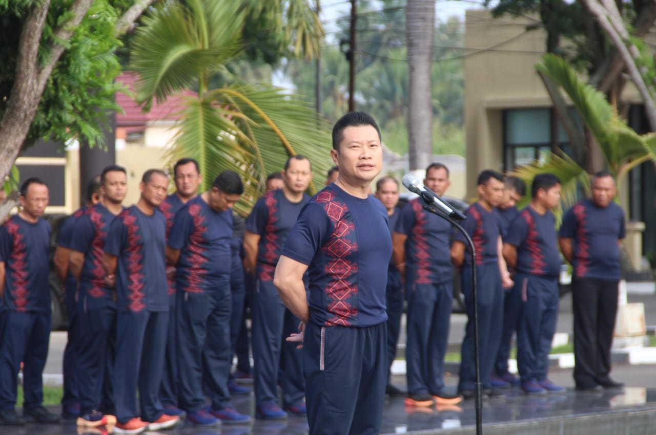 Kesehatan Jadi Investasi Utama, Pesan Kabid Dokkes Polda Gorontalo di Apel Pagi. (Foto: Humas Polda Gorontalo)