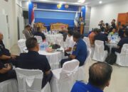 Bupati Sangihe, Michael Thungari saat memberikan sambutan pada kegiatan Forkopimda di kantor PSDKP Tahuna, Jumat (03/10/2025). (Foto: AM. Budiman)