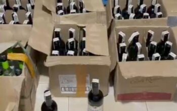 Satnarkoba Polres Sangihe Dalami Temuan Minuman Beralkohol Asal Philipina 4 Minuman Beralkohol Asal Philipina yang diamankan oleh Satnarkoba Polres Sangihe beberapa waktu lalu. (Foto: Ist)