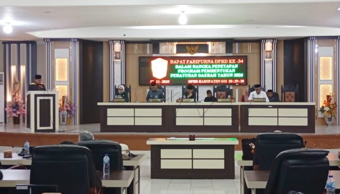 DPRD Gorontalo Utara Tetapkan Propemperda Tahun 2026 pada Paripurna ke-34