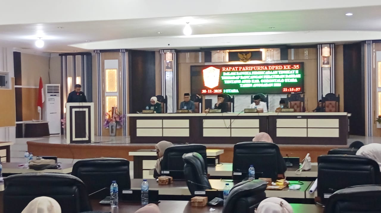 DPRD Gorontalo Utara Gelar Paripurna ke-35 Bahas Persetujuan Ranperda APBD 2026. (Foto: GoTimes/Febri)