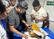 Sat Narkoba Polres Sangihe saat melakukan penggeledahan di KM Barcelona IIIA, Senin (01/12/2025). (Foto: Ist)