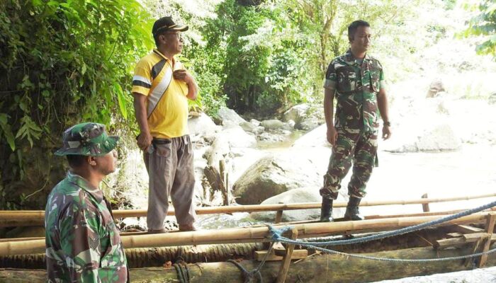 Pastikan Kesiapan Infrastruktur, Dandim 1314/Gorut Cek Lokasi Jembatan Gantung