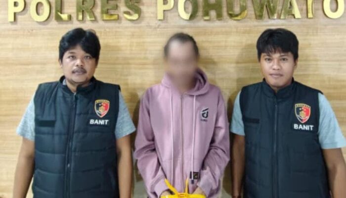 Sat Reskrim Polres Pohuwato Tahan Terduga Pelaku Penganiayaan di Salon