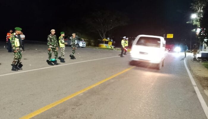 Koramil 1314-01/Kwandang Bersama Komcad Siaga Amankan Malam Pergantian Tahun