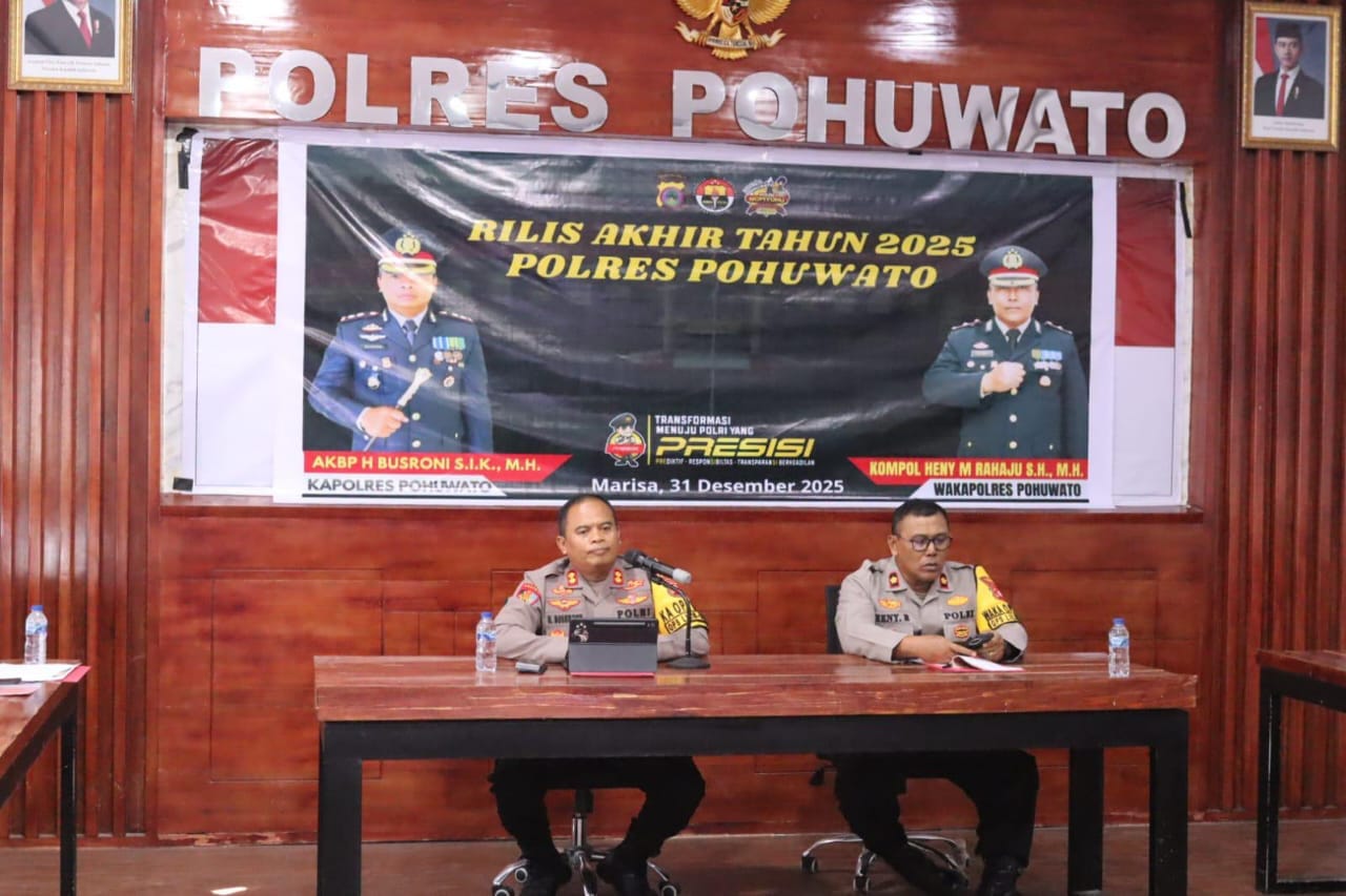 Rilis Akhir Tahun 2025, Kapolres Pohuwato Paparkan Kinerja dan Inovasi Layanan. (Foto: Humas Polres Pohuwato)