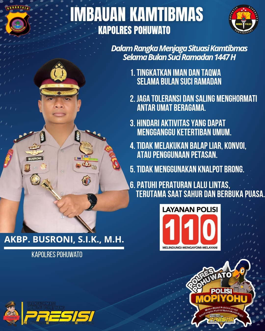 Kapolres Pohuwato Ajak Warga Jaga Kamtibmas Selama Ramadan 1447 H 1 Kapolres Pohuwato Ajak Warga Jaga Kamtibmas Selama Ramadan 1447 H. (Foto: Humas Polres Pohuwato)